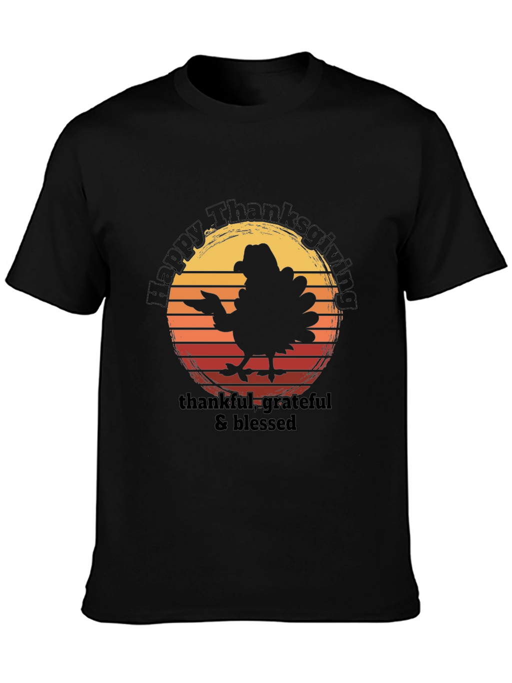 Happy Thanksgiving Turkey Graphic T-Shirt