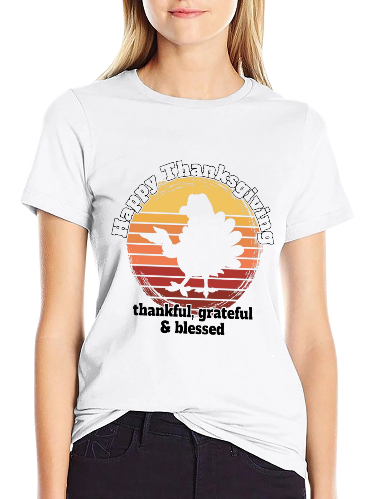 Happy Thanksgiving Turkey Graphic T-Shirt