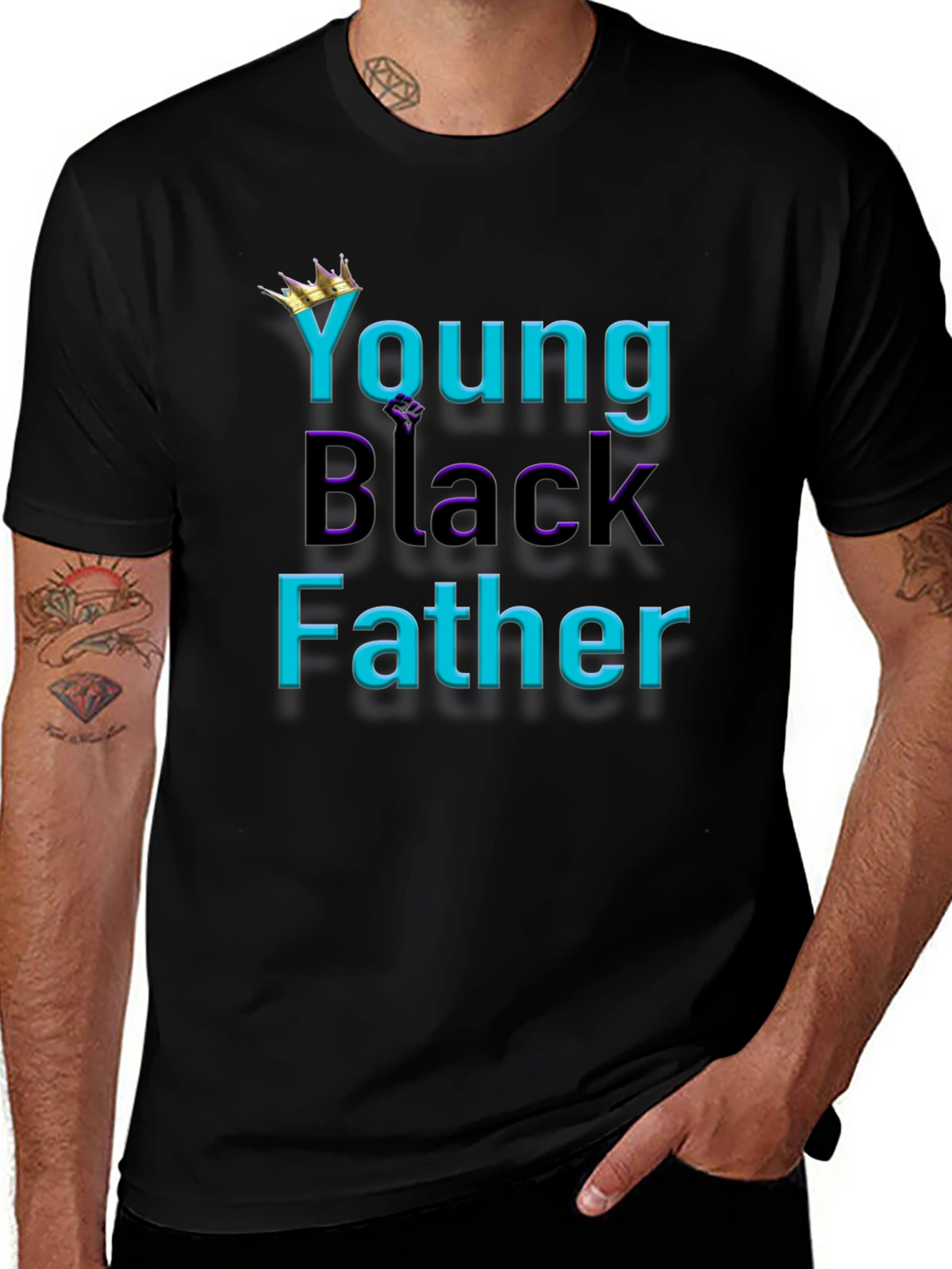 Young Black Father Graphic Tee