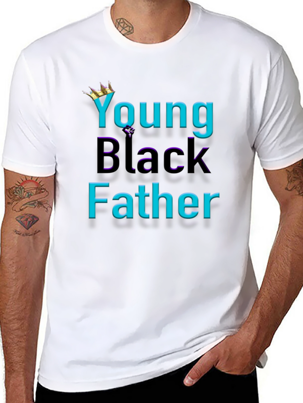 Young Black Father Graphic Tee