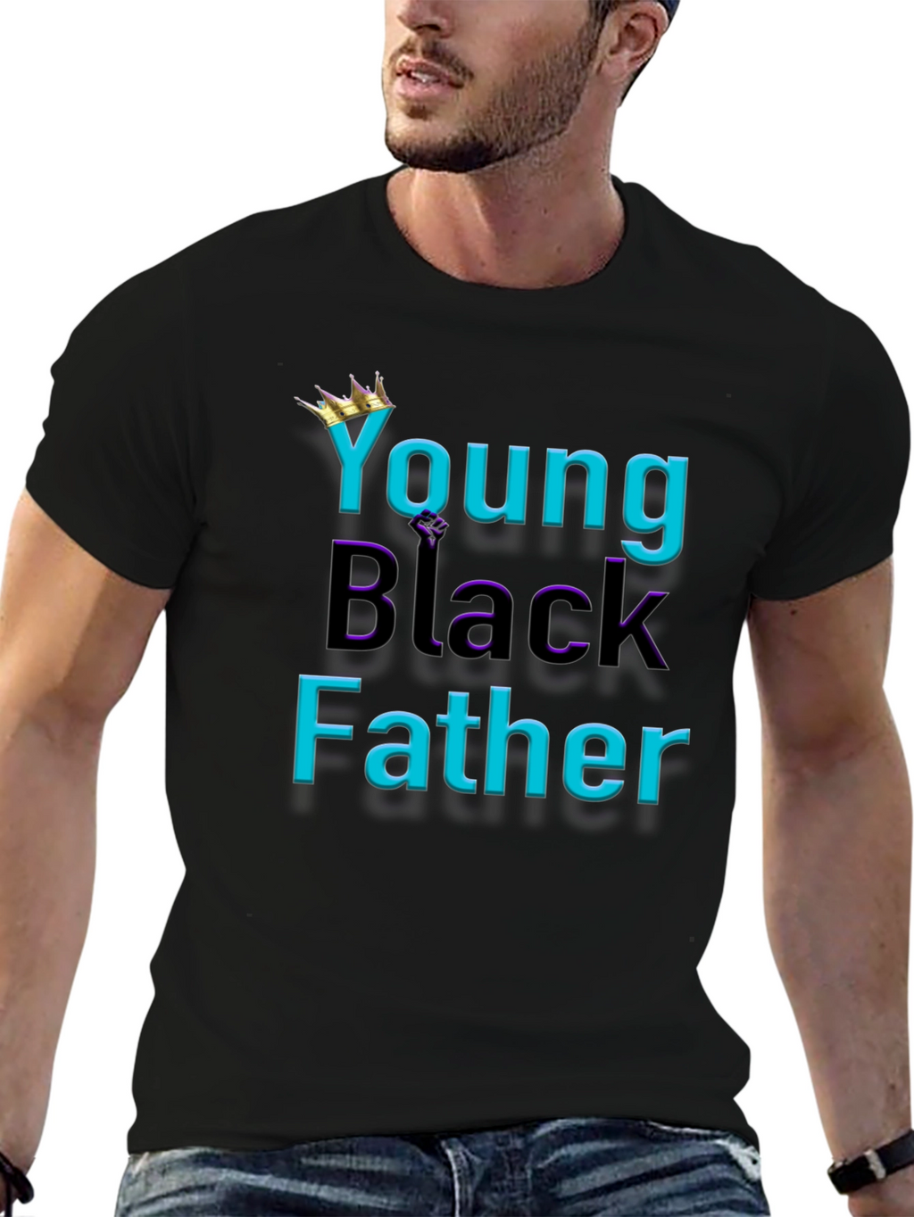 Young Black Father Graphic Tee