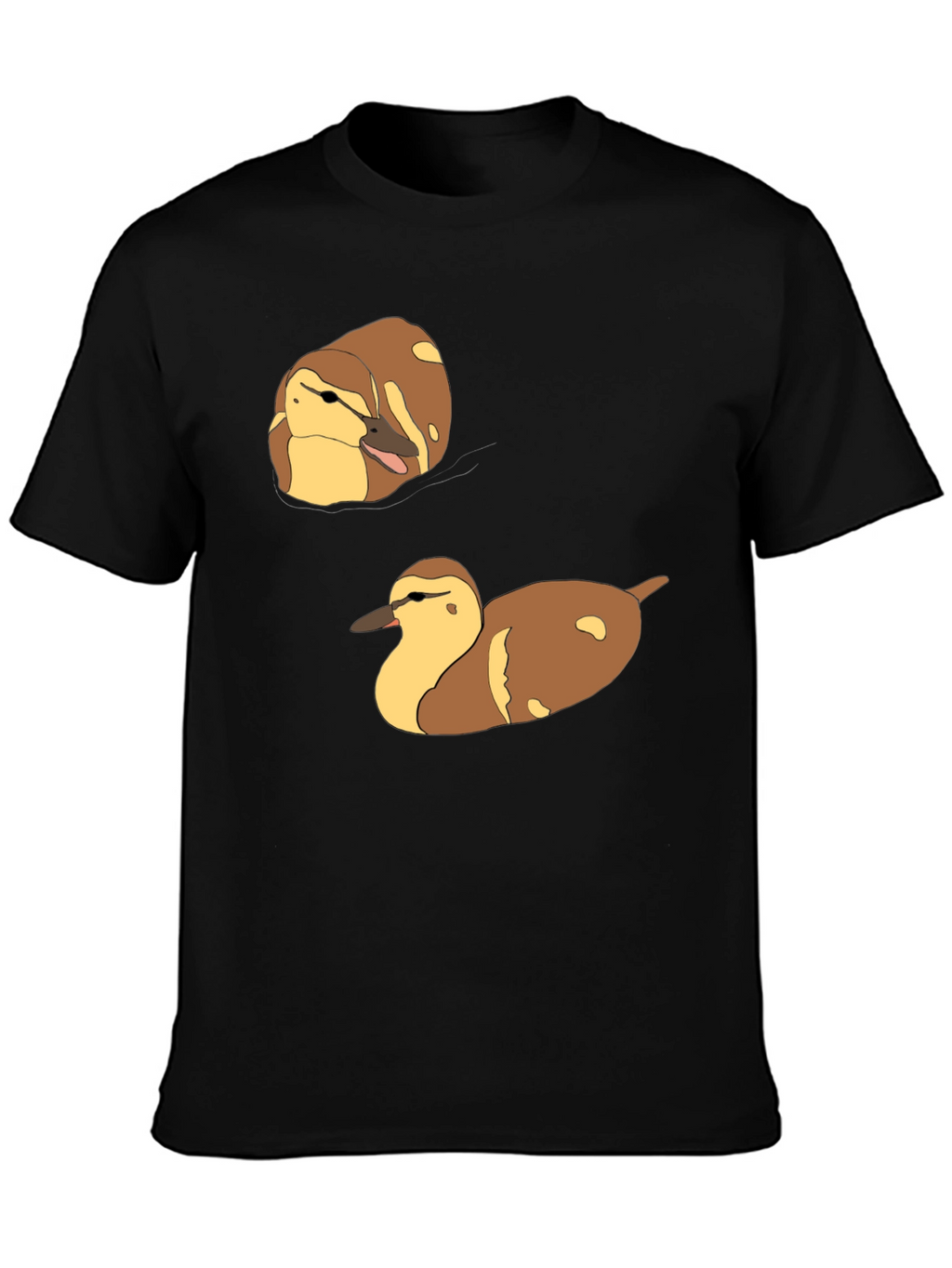 Duck T-Shirt: Brown and Yellow Quack Pair Design