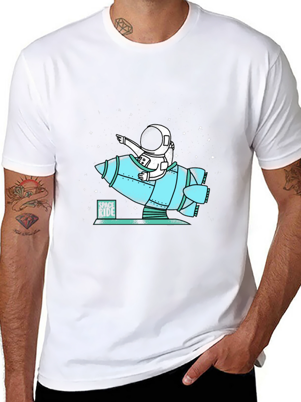 Space Ride Astronaut T-Shirt - Cool Graphic Tee
