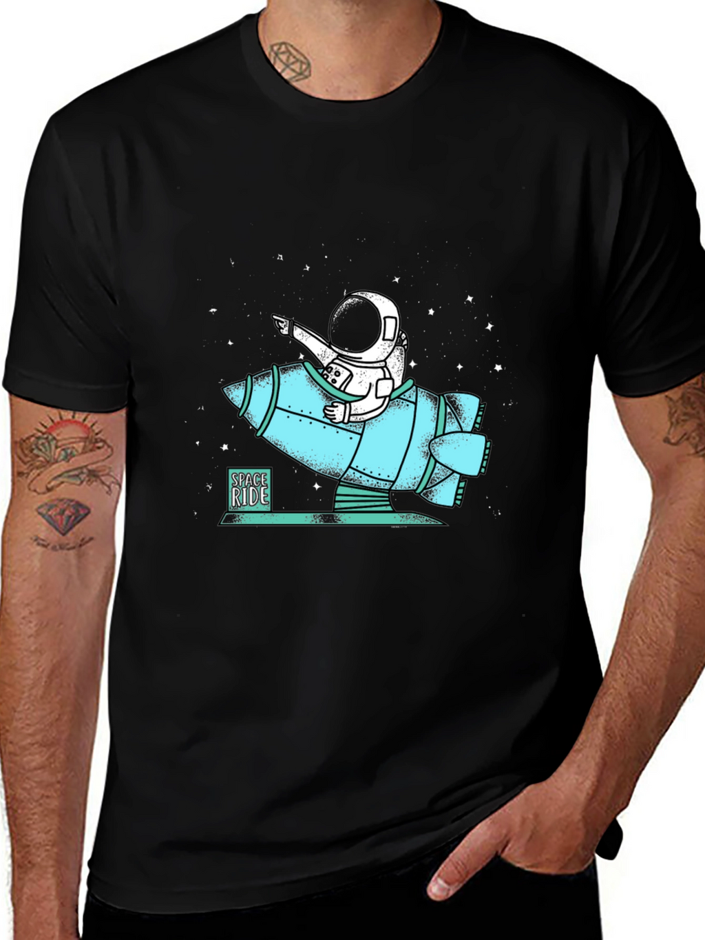 Space Ride Astronaut T-Shirt - Cool Graphic Tee