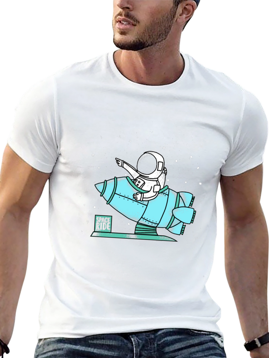 Space Ride Astronaut T-Shirt - Cool Graphic Tee
