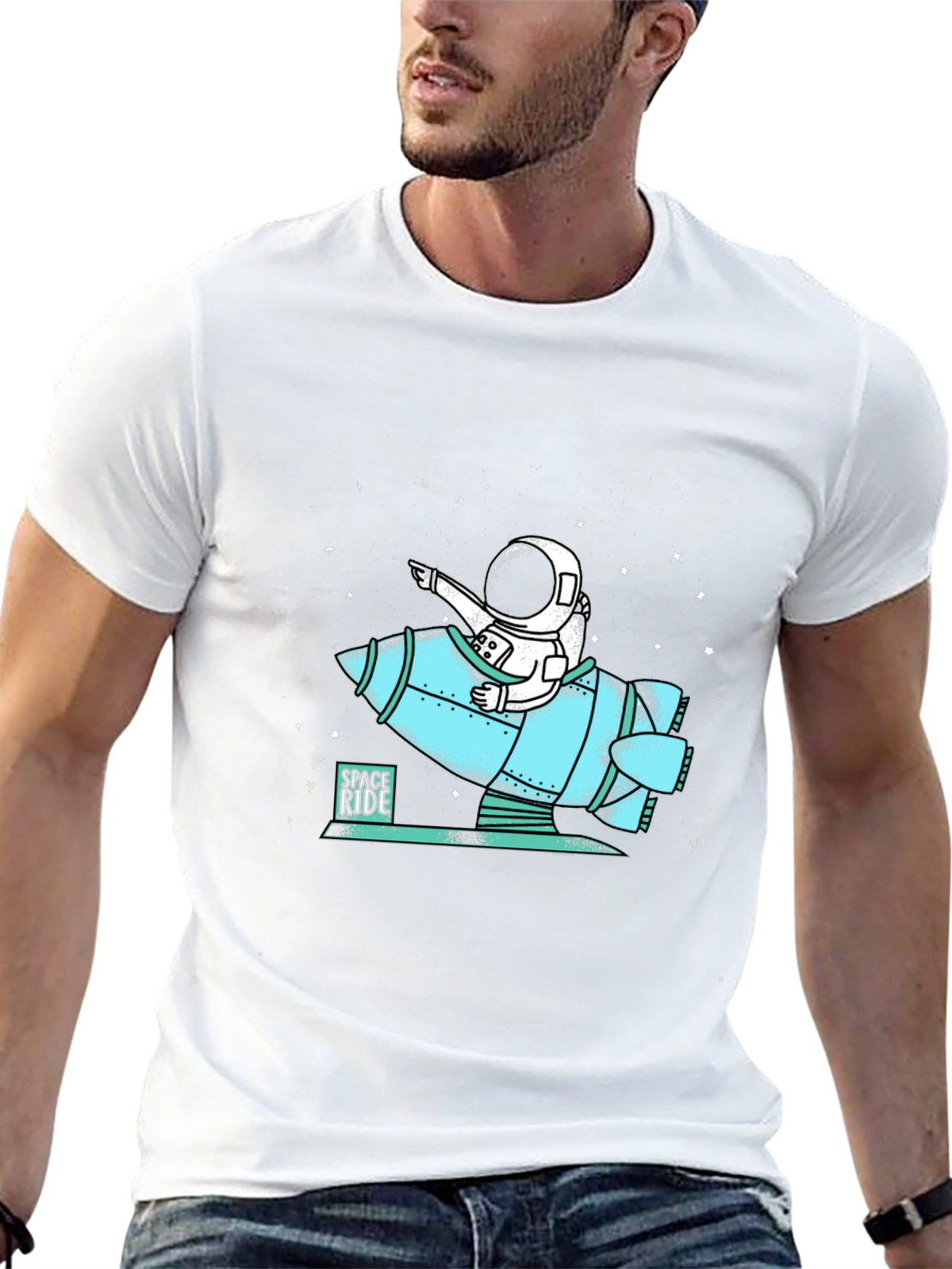 Space Ride Astronaut T-Shirt - Cool Graphic Tee