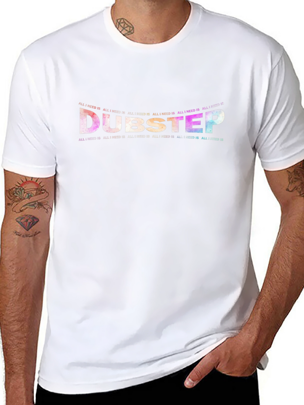 Dubstep Graphic Print Black T-Shirt
