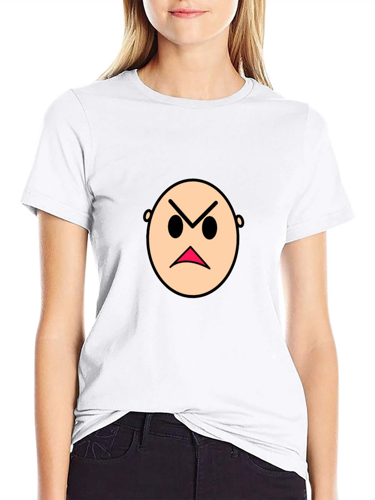 Angry Emoji Graphic Black T-Shirt