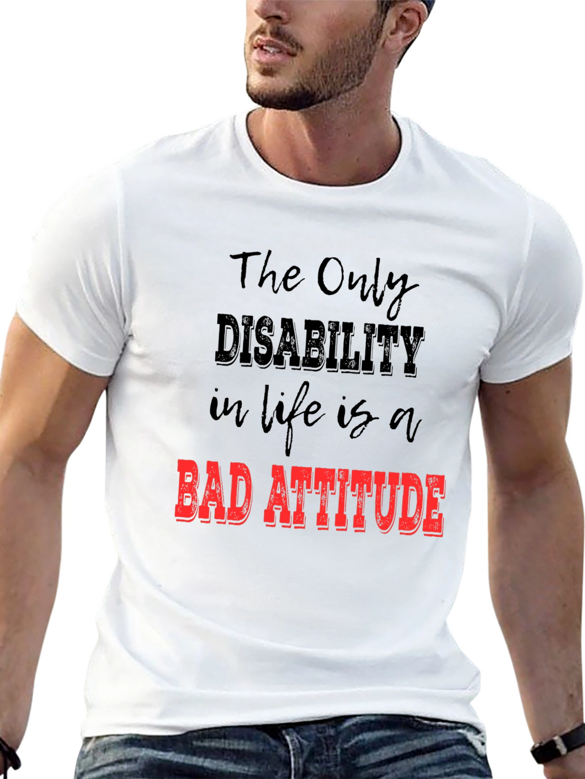 Inspirational Graphic Tee - Bad Attitude Slogan