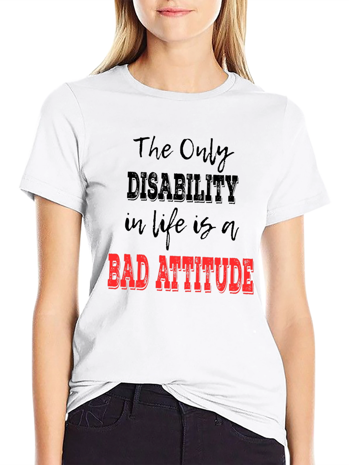 Inspirational Graphic Tee - Bad Attitude Slogan