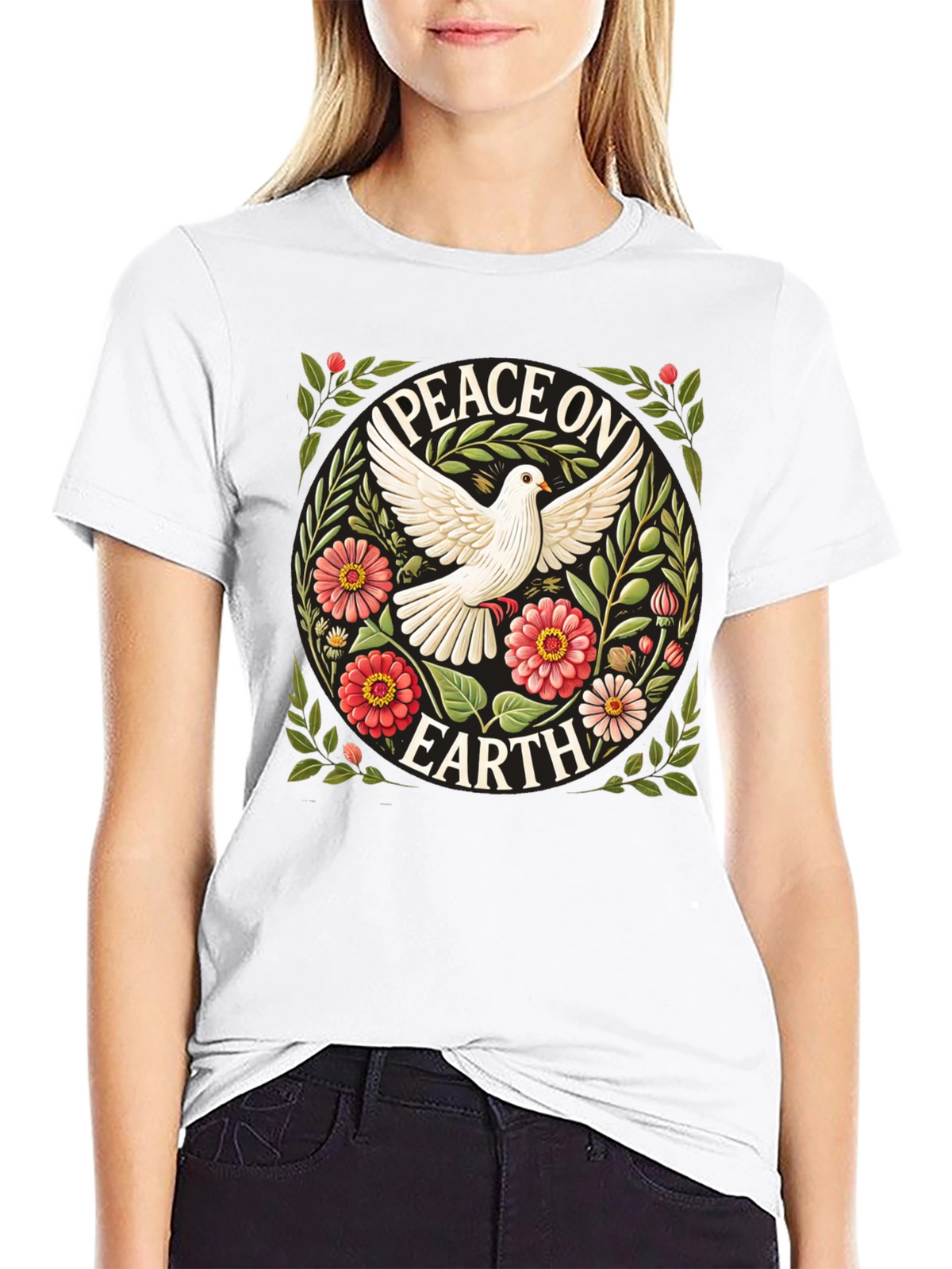 Peace on Earth Dove Graphic T-Shirt