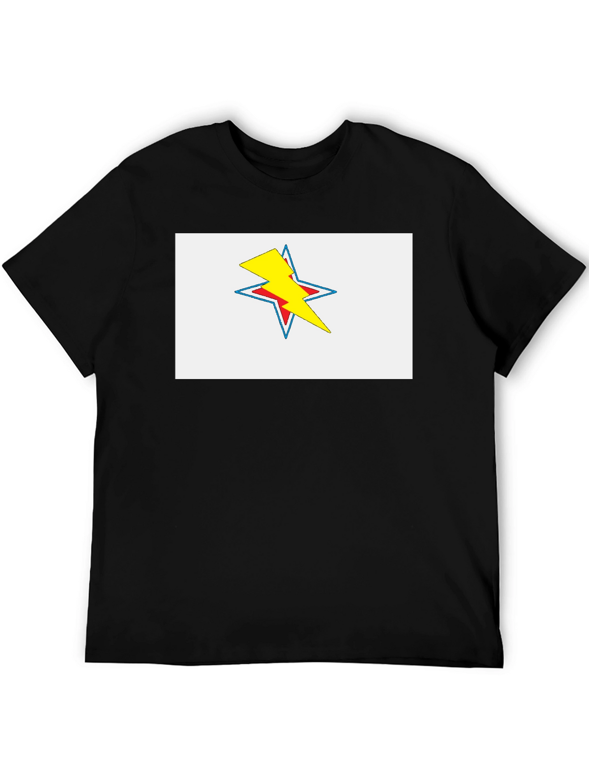 Star Lightning Bolt Graphic Tee - Black