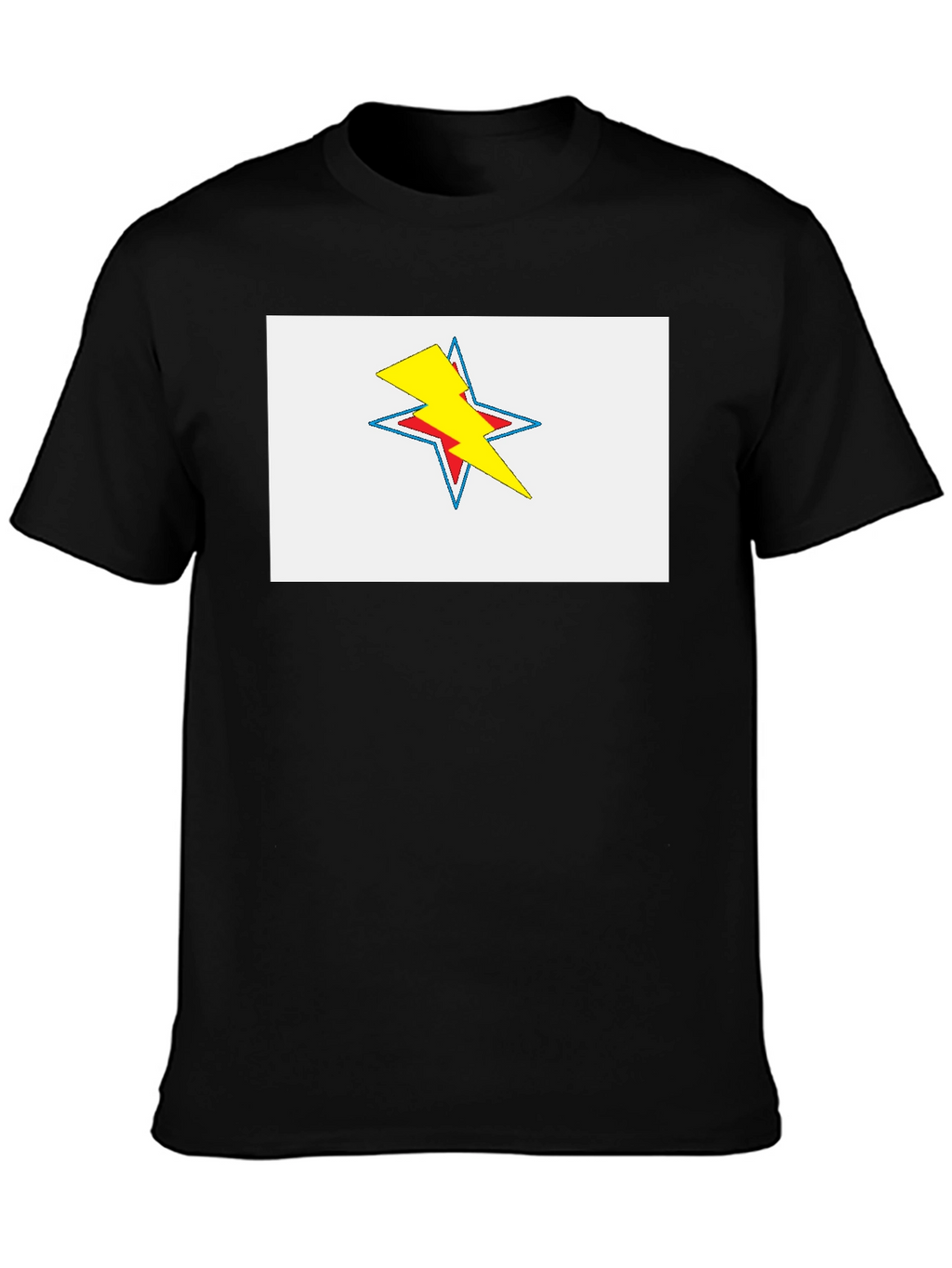 Star Lightning Bolt Graphic Tee - Black