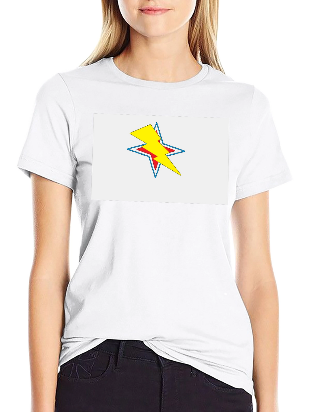 Star Lightning Bolt Graphic Tee - Black