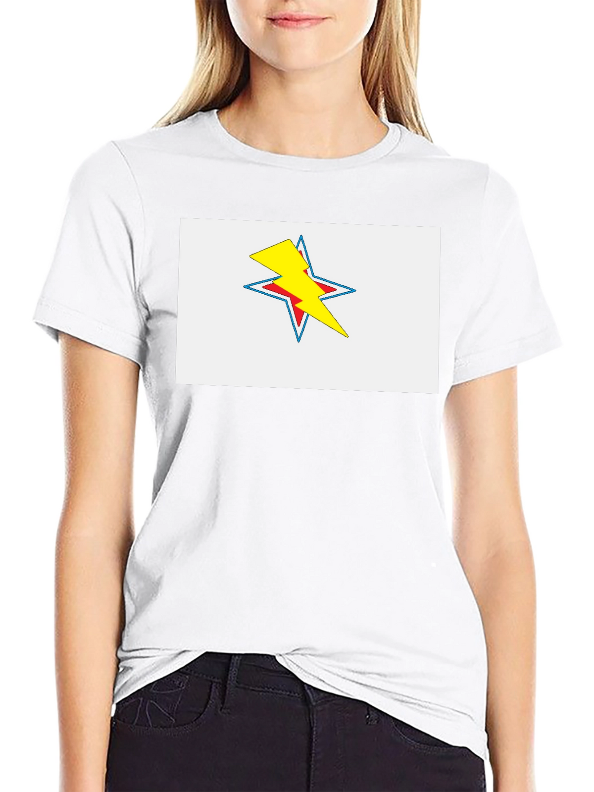 Star Lightning Bolt Graphic Tee - Black