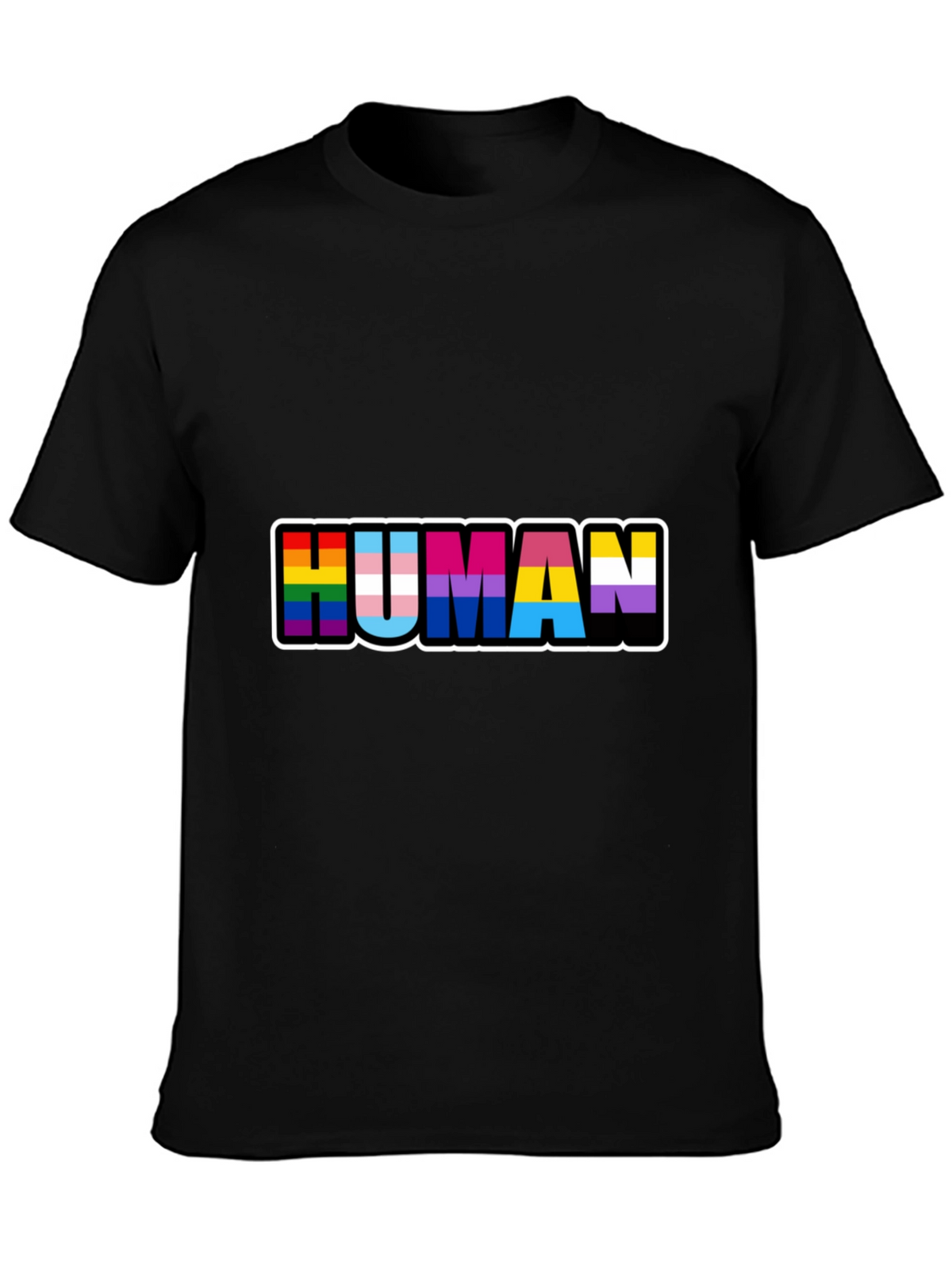 Human Pride T-Shirt Black LGBTQ+ Pride Tee