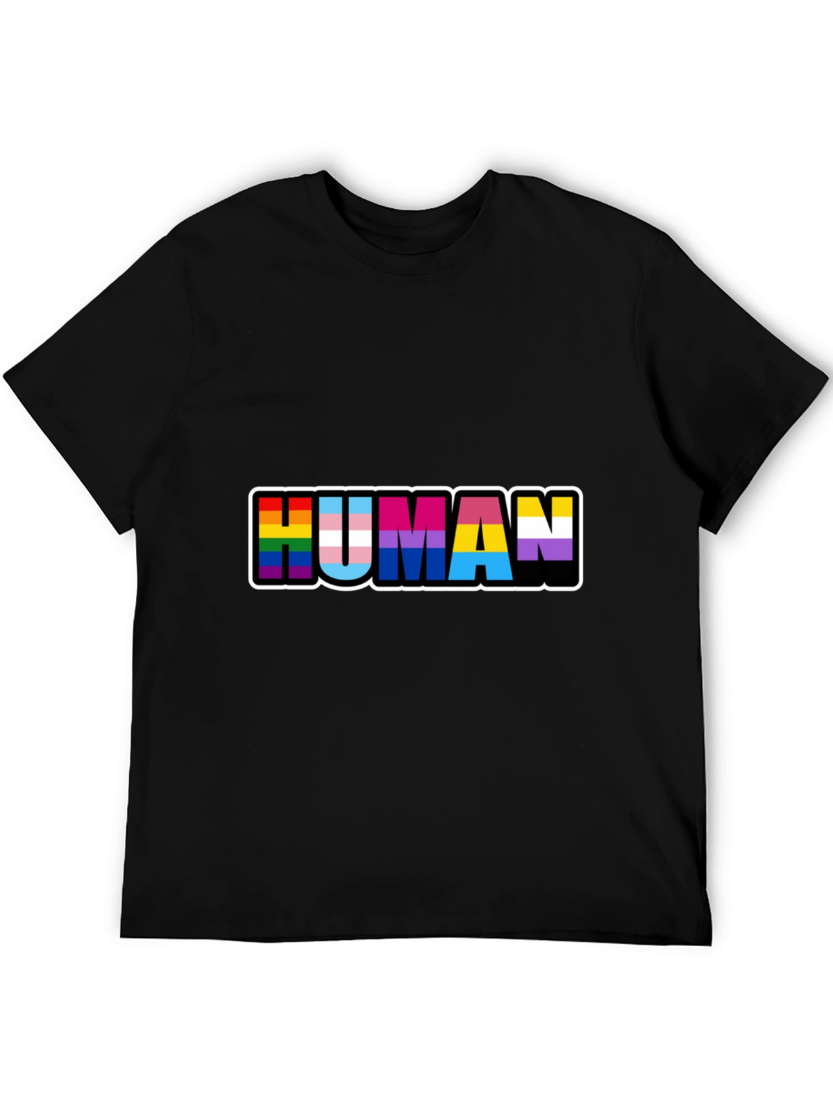 Human Pride T-Shirt Black LGBTQ+ Pride Tee