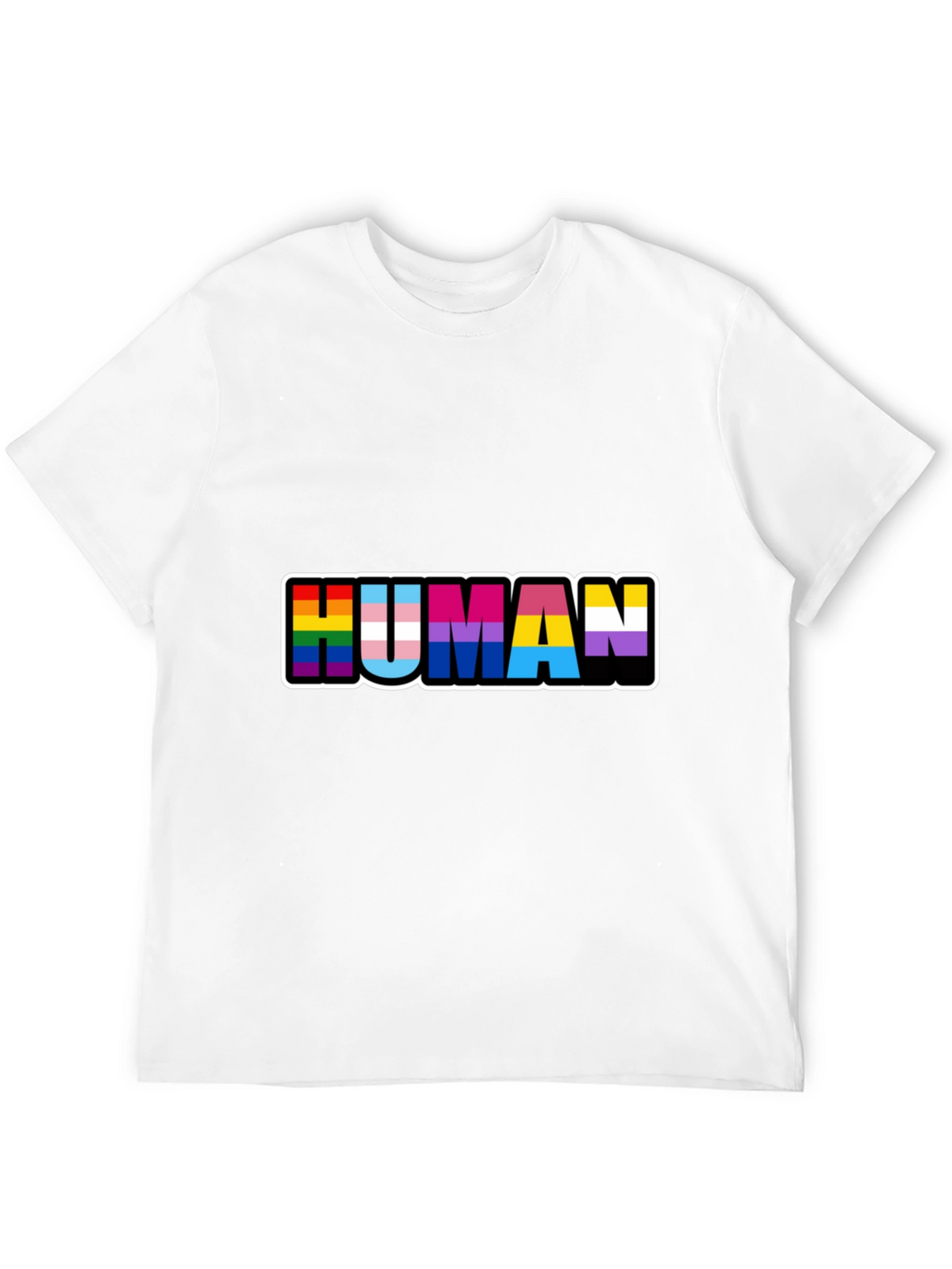 Human Pride T-Shirt Black LGBTQ+ Pride Tee