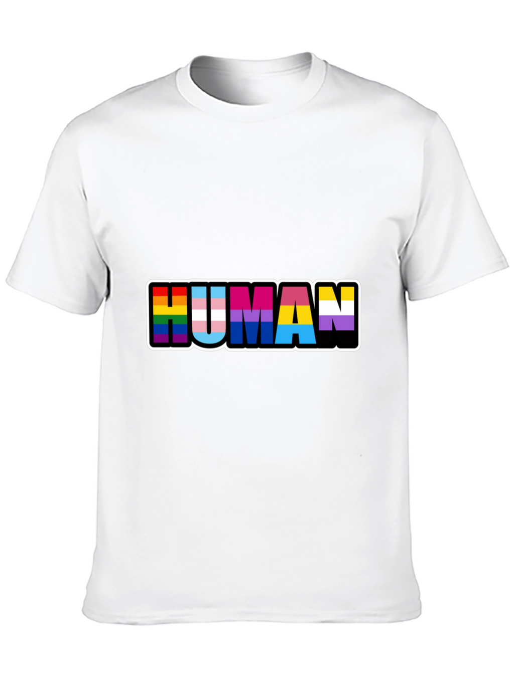 Human Pride T-Shirt Black LGBTQ+ Pride Tee