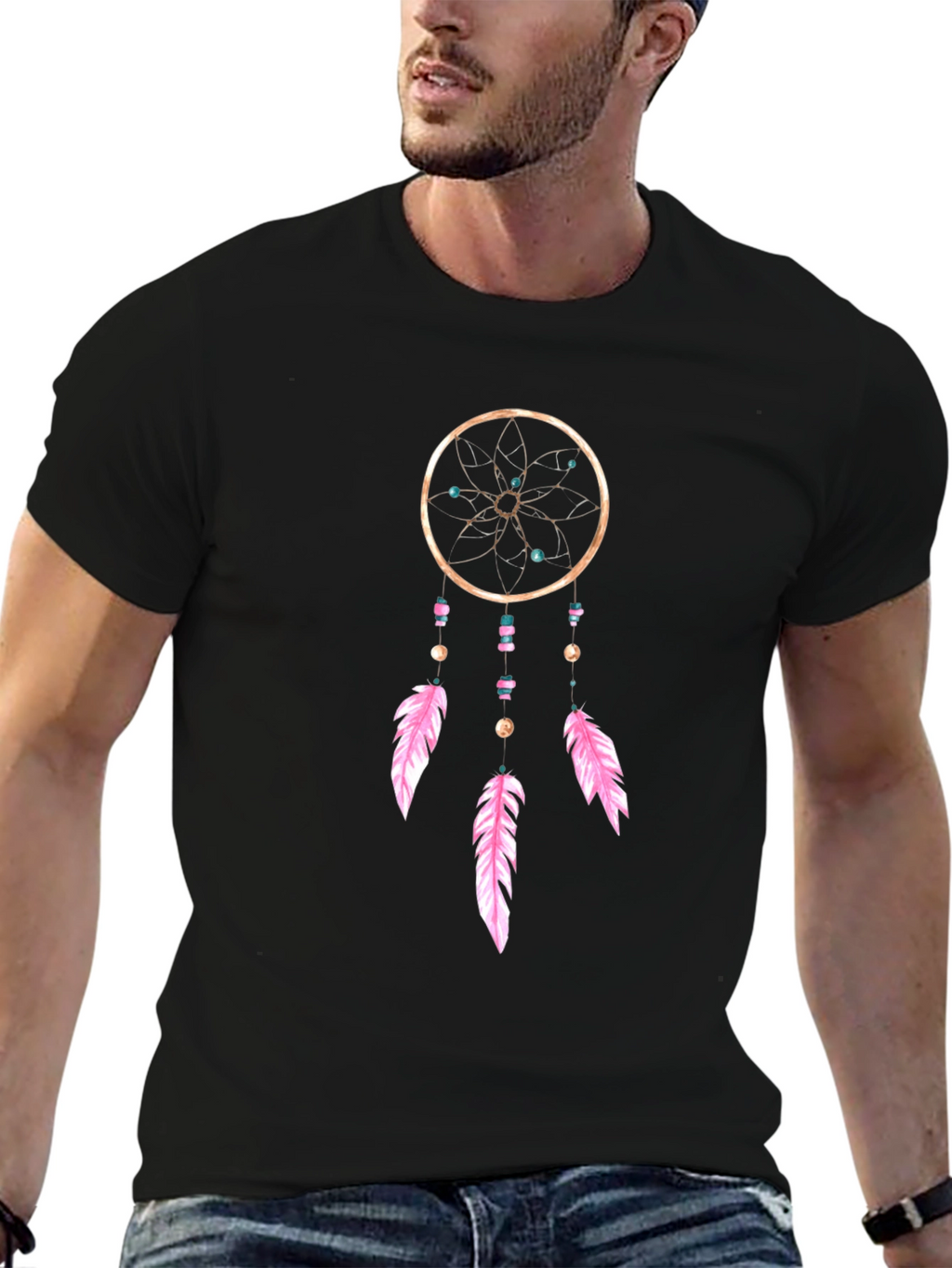 Dreamcatcher Graphic Tee - Black Cotton Comfort