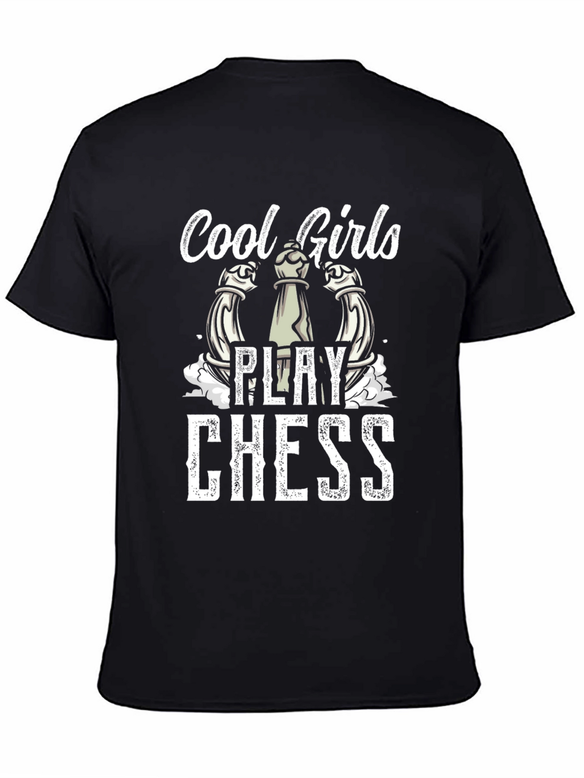 Cool Girls Play Chess T-Shirt - Black Cotton Tee