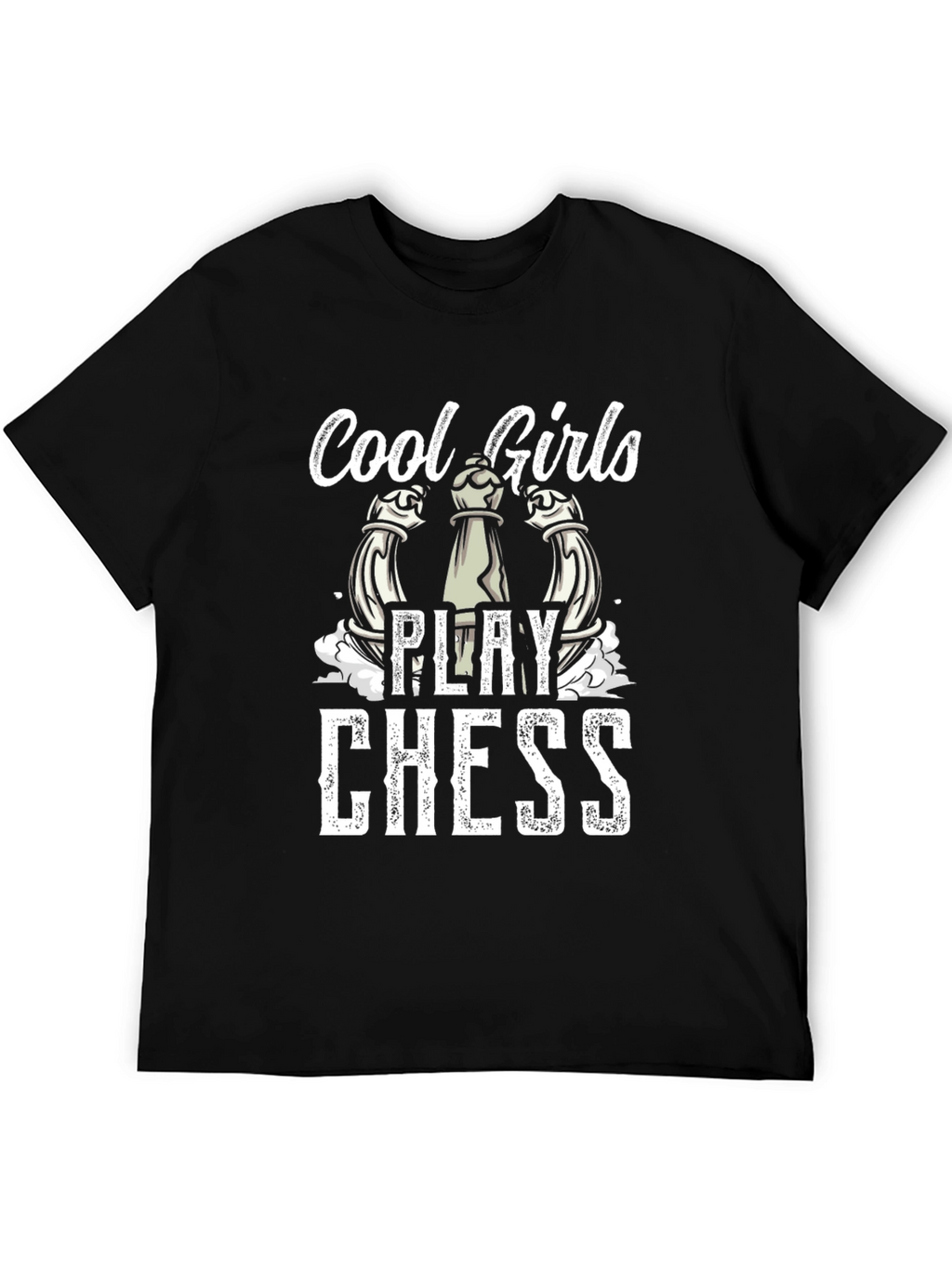 Cool Girls Play Chess T-Shirt - Black Cotton Tee