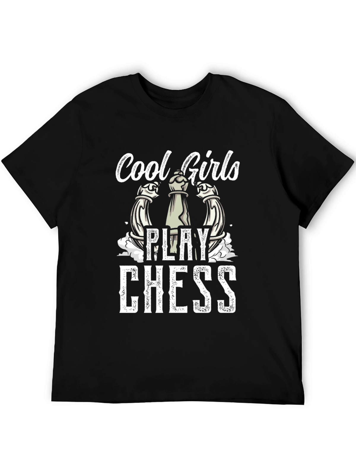 Cool Girls Play Chess T-Shirt - Black Cotton Tee