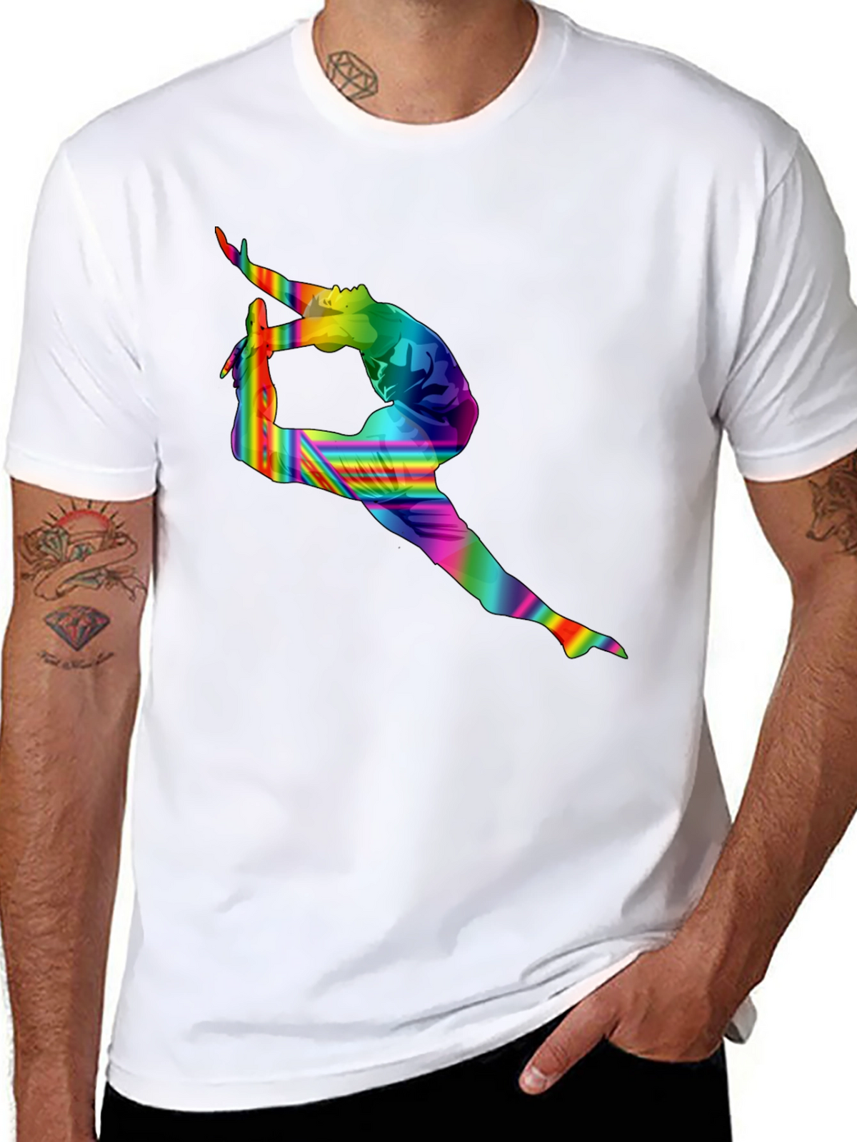 Rainbow Gymnastics Silhouette Black T-Shirt