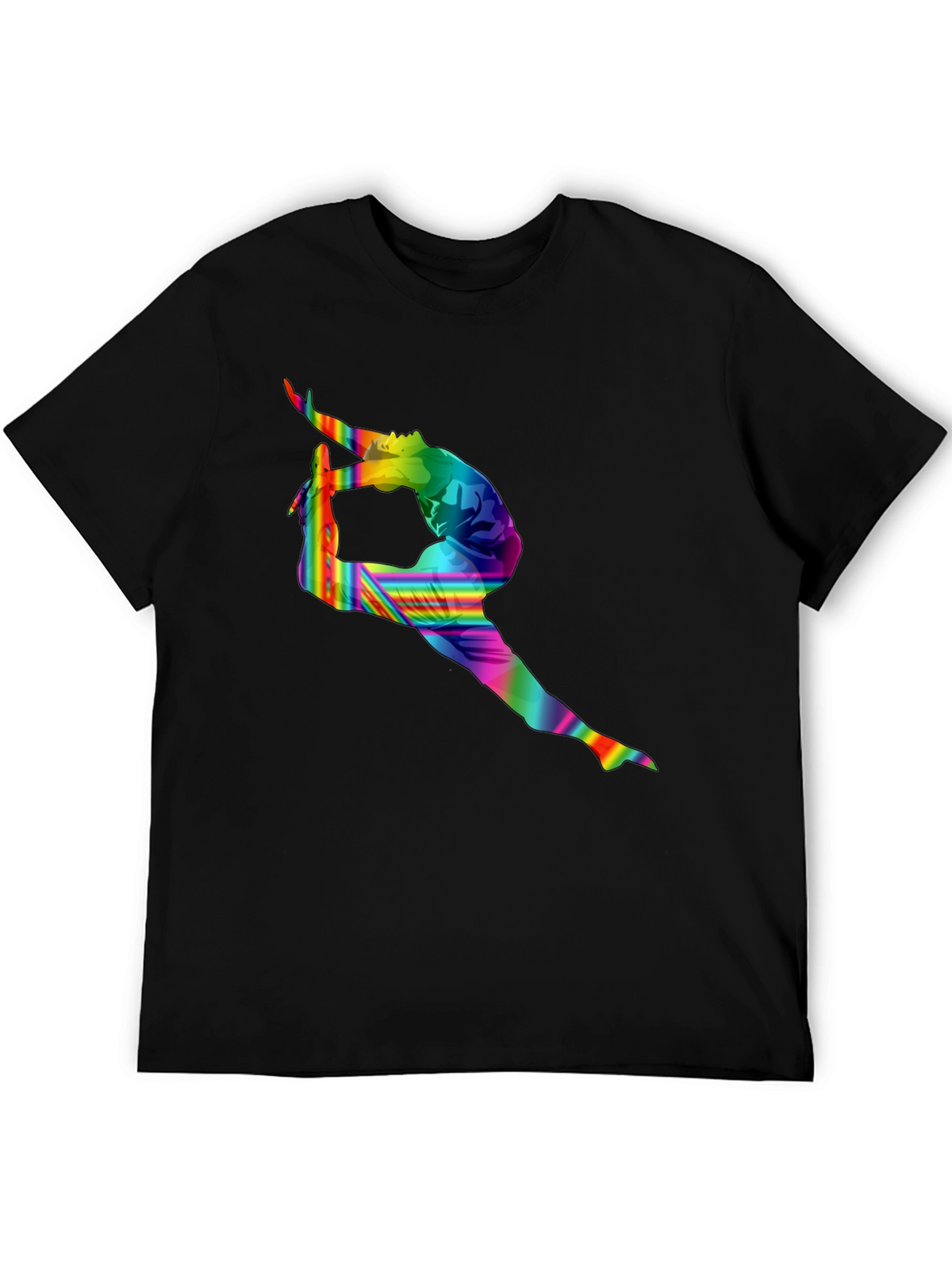 Rainbow Gymnastics Silhouette Black T-Shirt