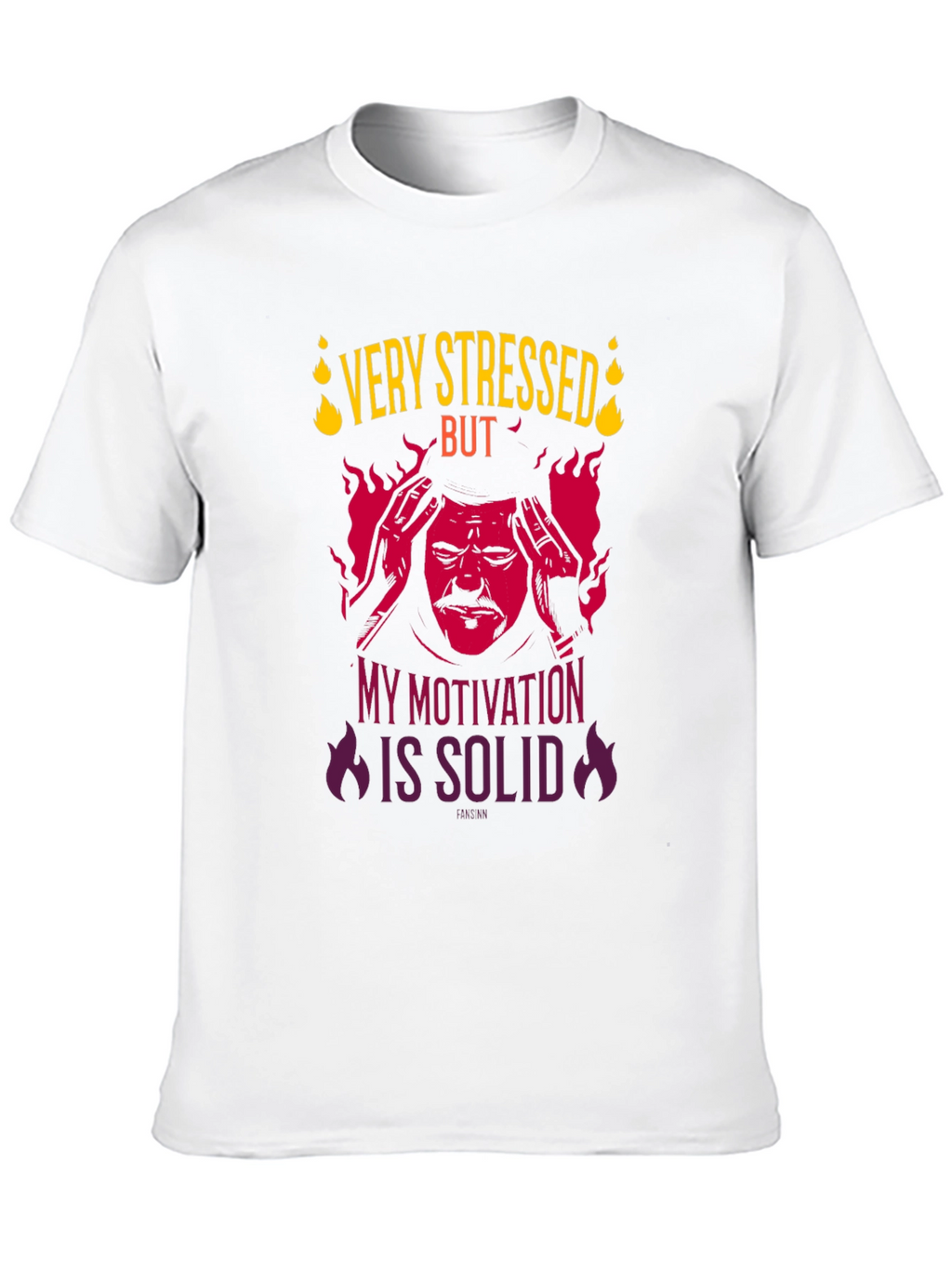 Very Stressed But Motivation Solid Graphic T-Shirt