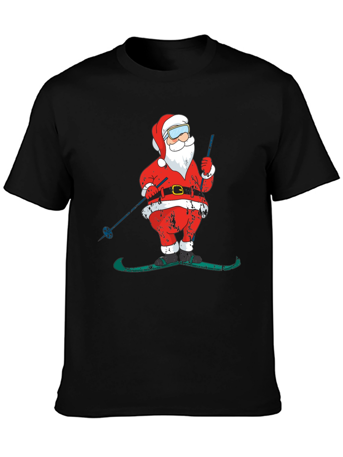 Skiing Santa Christmas T-Shirt
