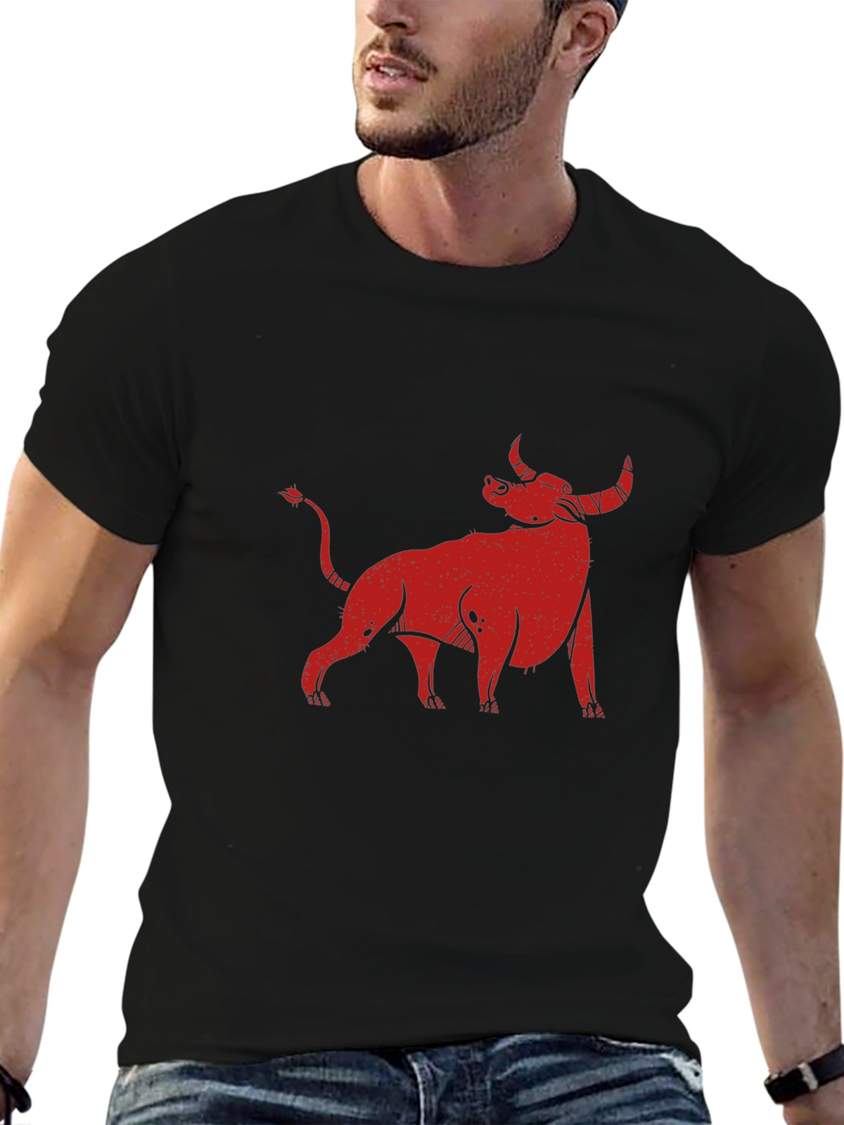 Red Bull Graphic Black Tee - Zodiac Taurus Style