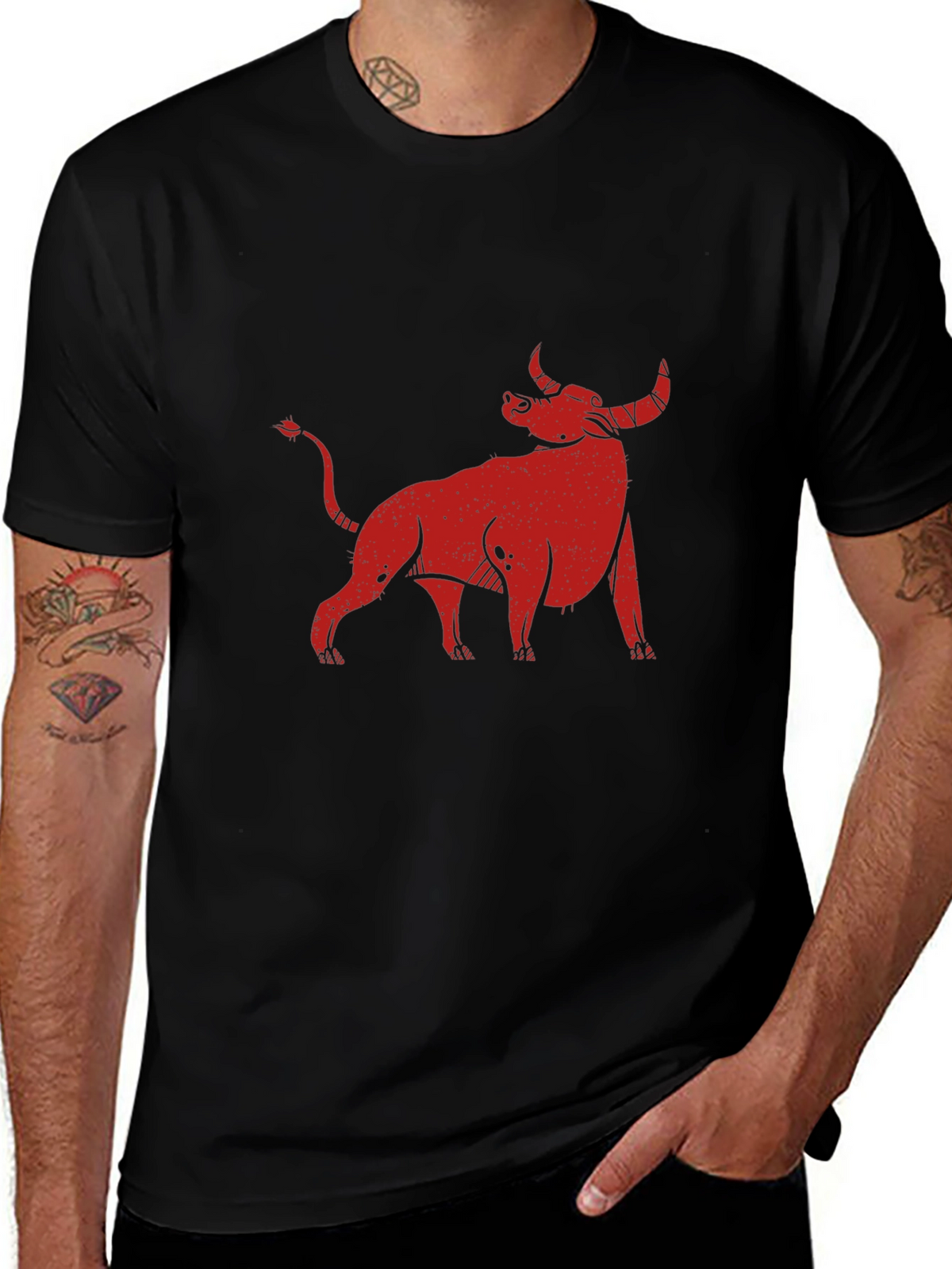 Red Bull Graphic Black Tee - Zodiac Taurus Style
