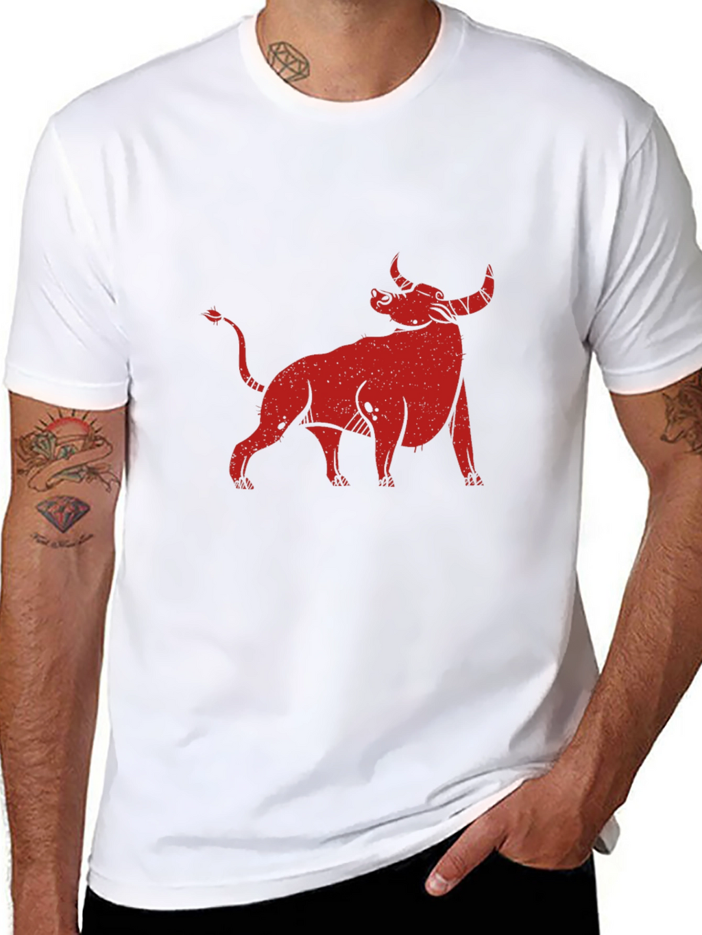 Red Bull Graphic Black Tee - Zodiac Taurus Style