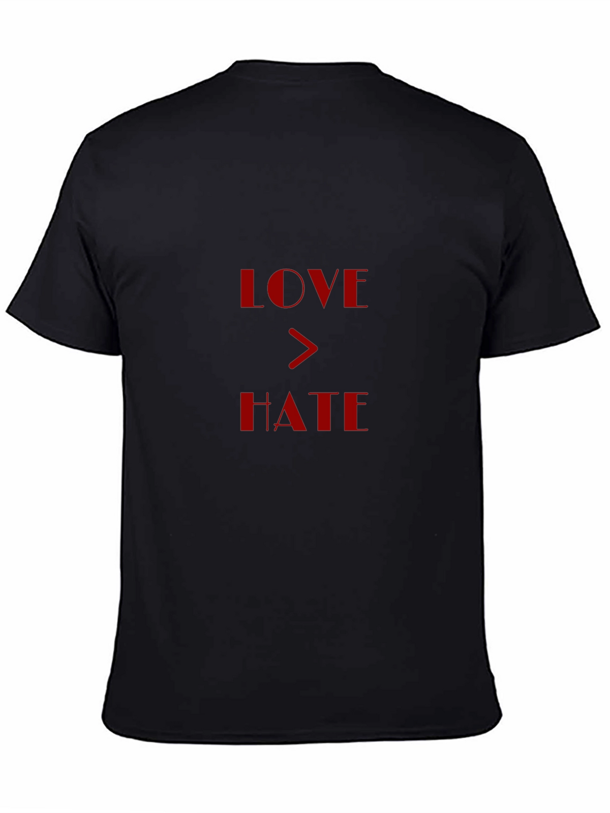 Love > Hate Graphic Print Black T-Shirt
