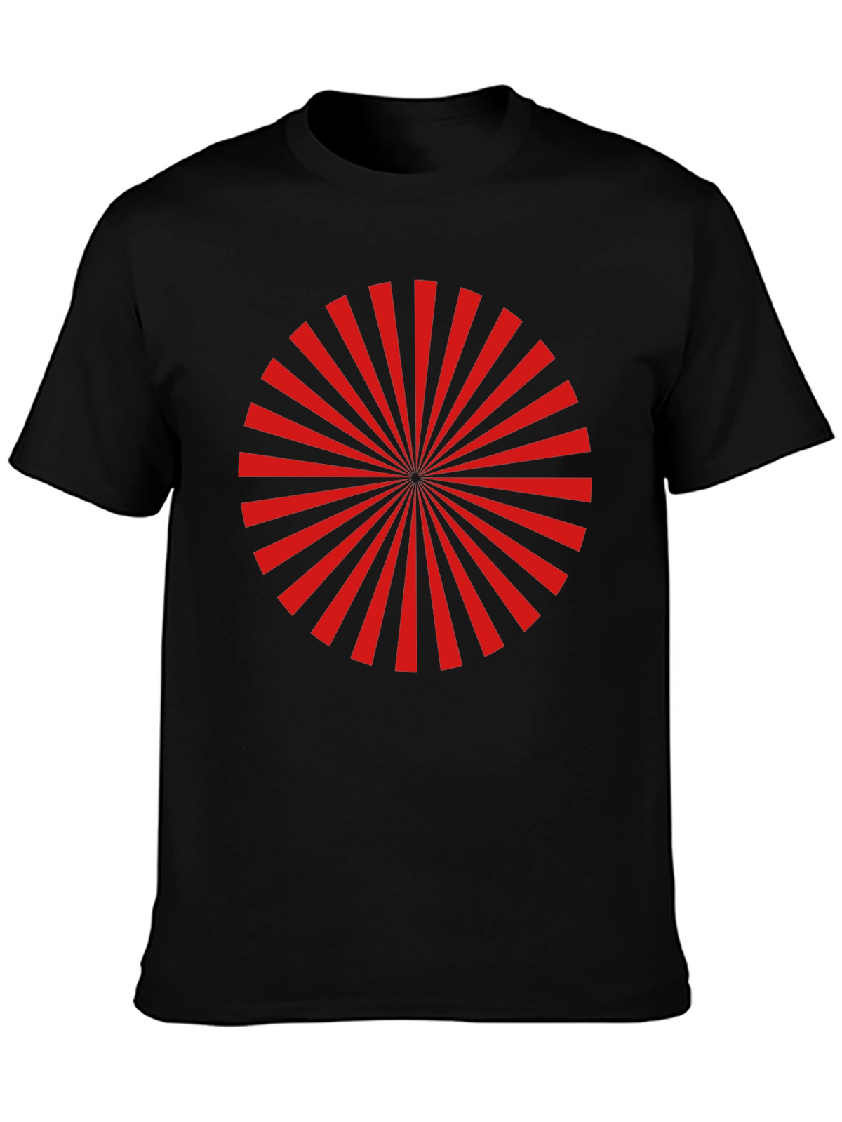 Red Radial Burst Graphic Tee - Black