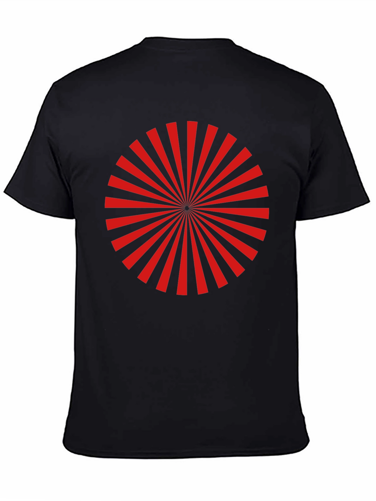Red Radial Burst Graphic Tee - Black