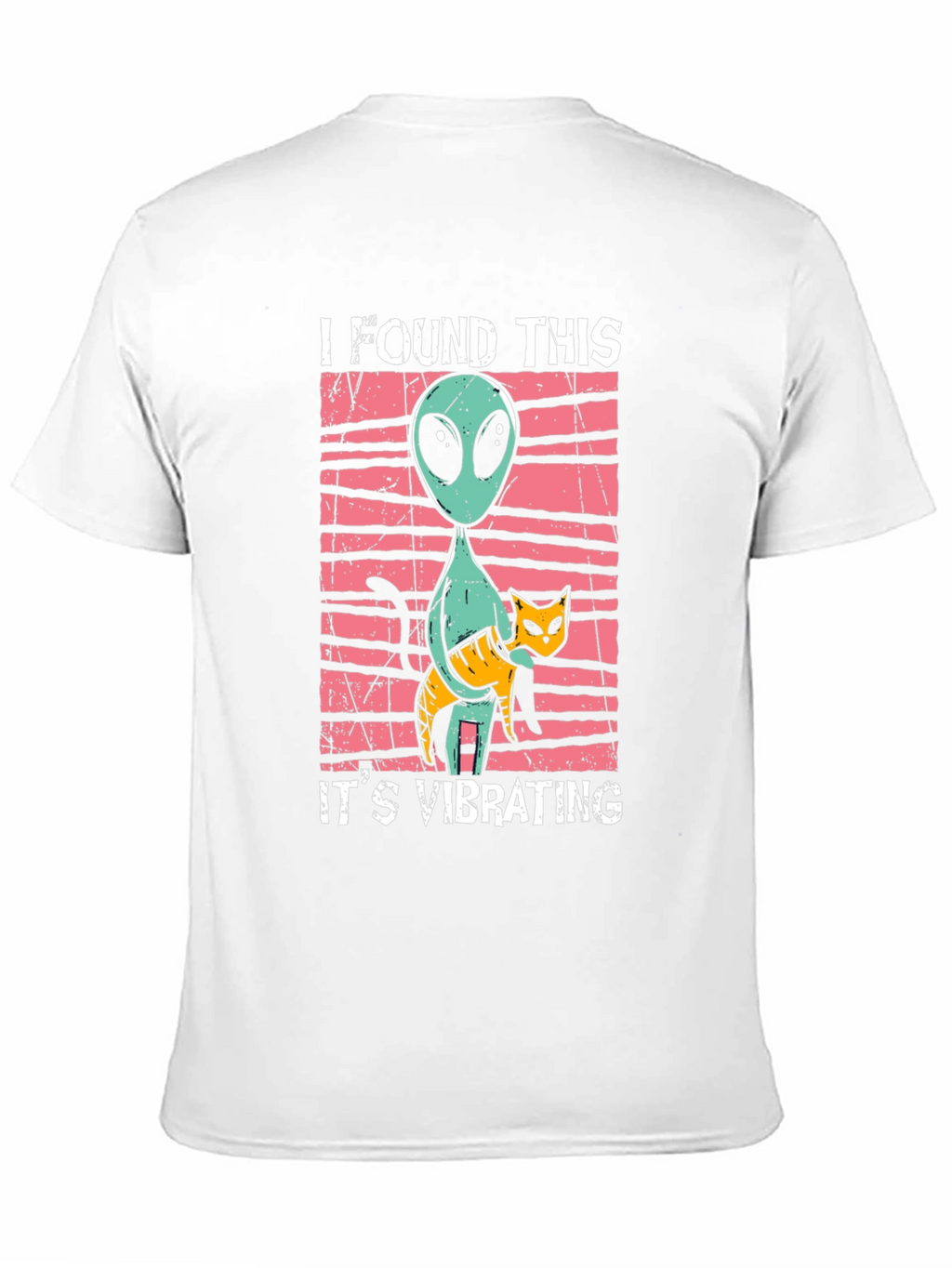 Alien & Cat Vibrating Humor Graphic Tee