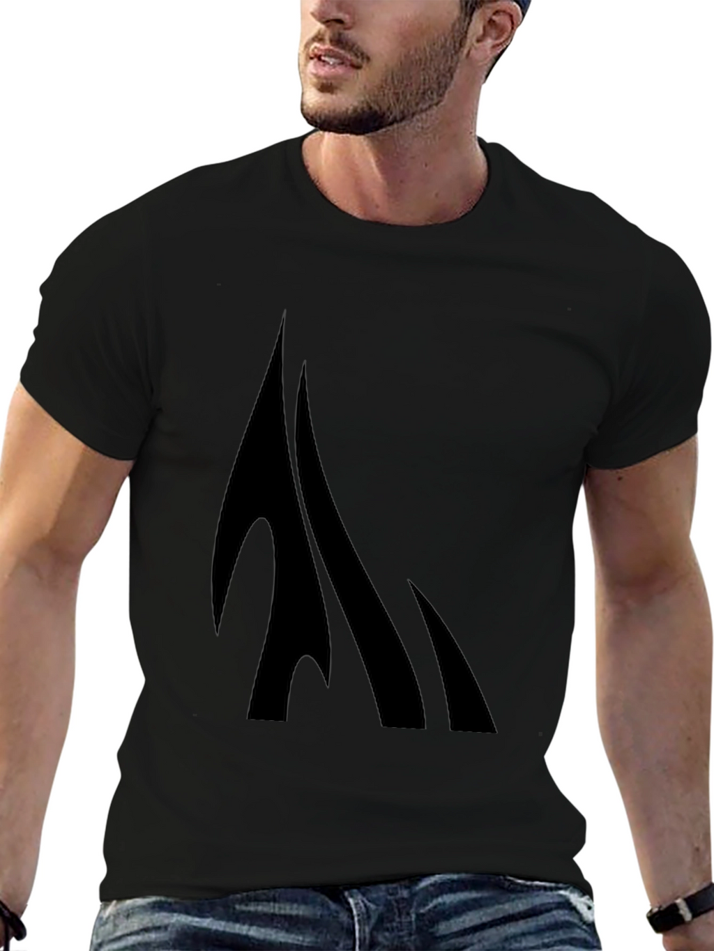 Black Graphic Tee - Modern Design