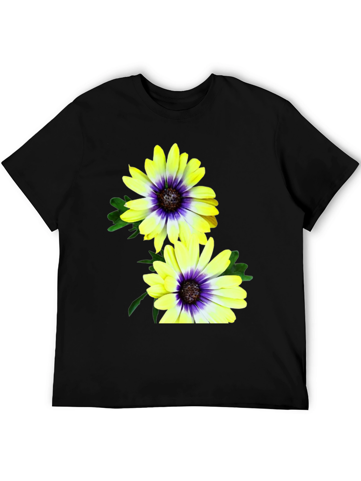 Floral T-Shirt: Yellow & Purple Daisy Print