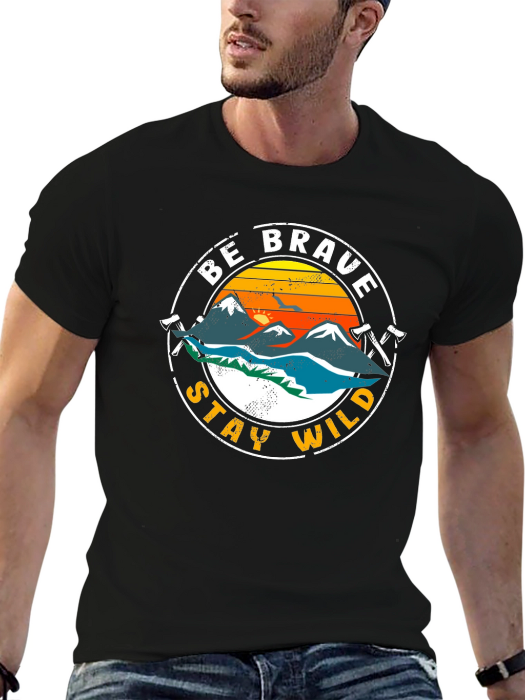 Be Brave Stay Wild Graphic T-Shirt - Adventure Tee