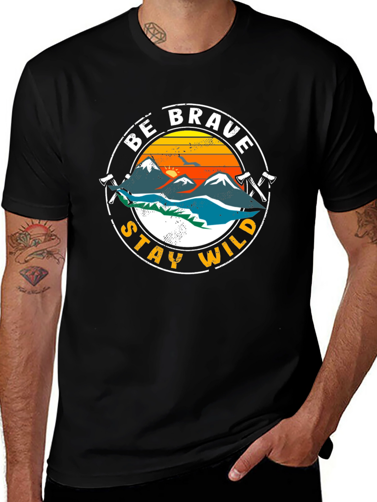 Be Brave Stay Wild Graphic T-Shirt - Adventure Tee
