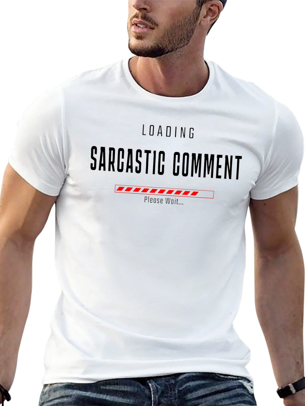 Sarcastic Comment Loading Graphic Tee - Black