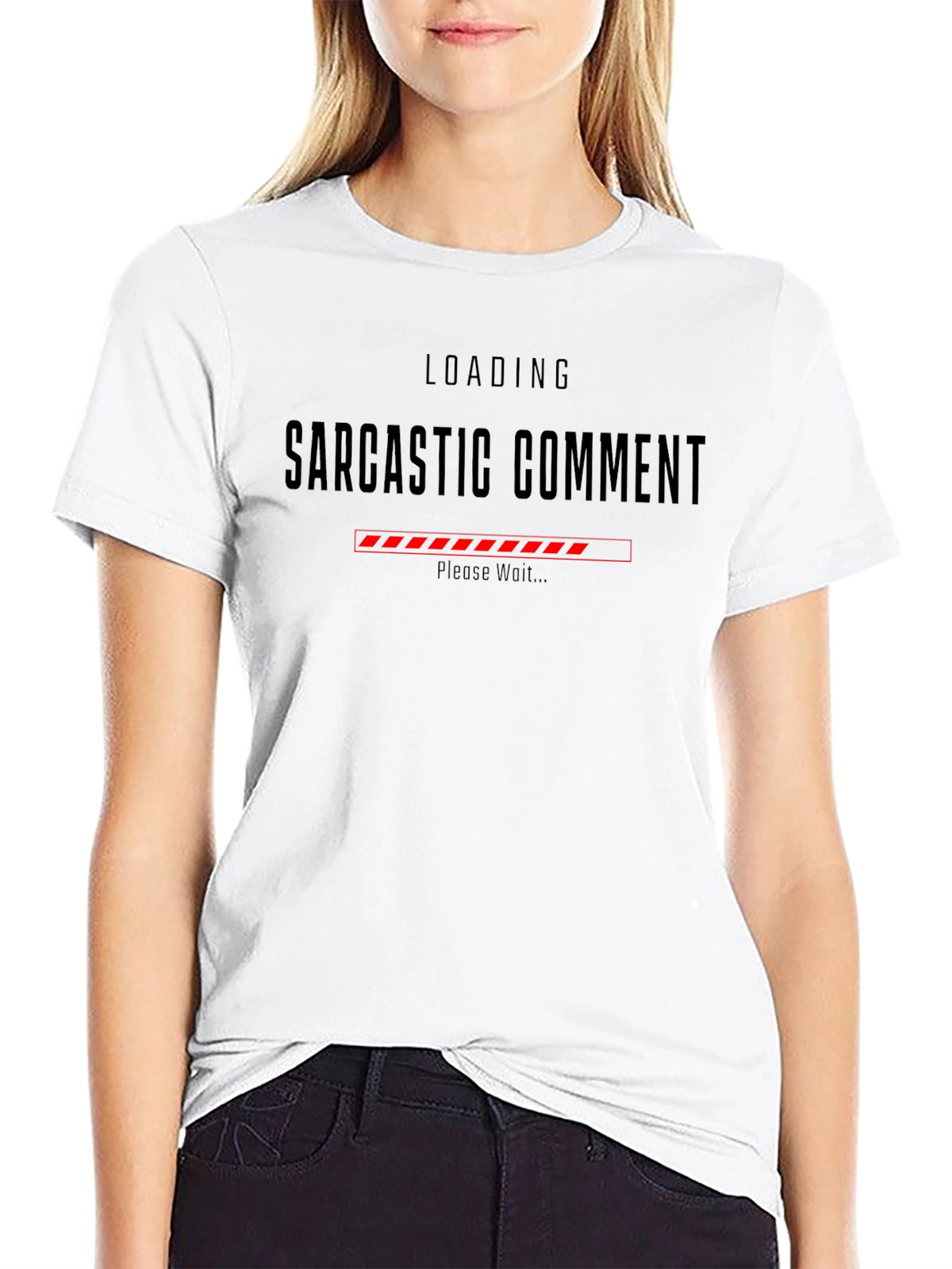Sarcastic Comment Loading Graphic Tee - Black