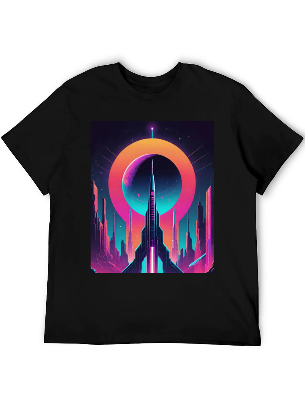 Retro Sci-Fi Rocket T-Shirt