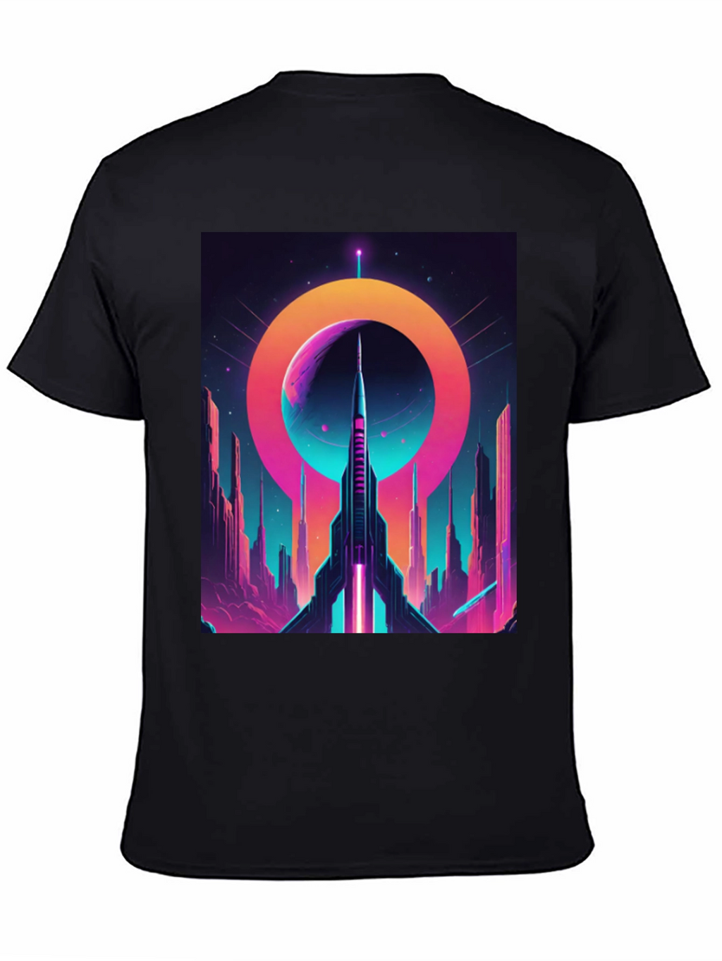 Retro Sci-Fi Rocket T-Shirt