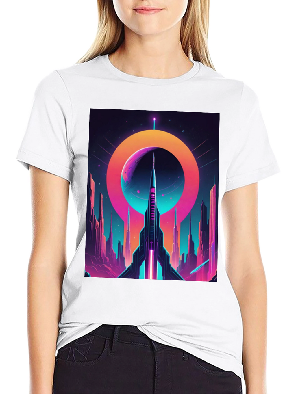 Retro Sci-Fi Rocket T-Shirt