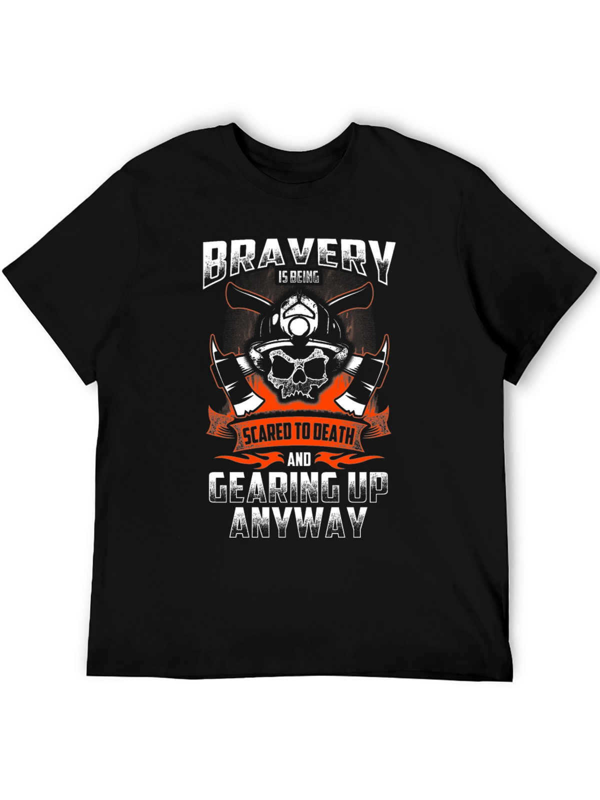 Bravery Firefighter Skull Graphic Tee