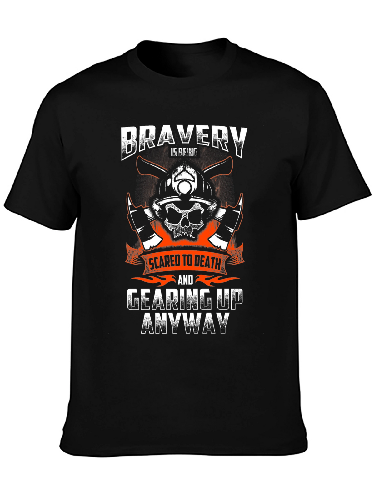 Bravery Firefighter Skull Graphic Tee