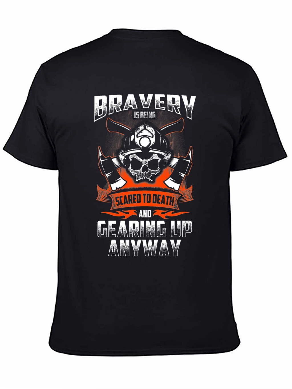 Bravery Firefighter Skull Graphic Tee